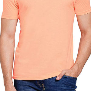 Camiseta de algodón con cuello redondo para hombre, manga corta, corte relajado, tela suave de primera calidad, estilo casual, logotipo personalizado, venta al por mayor - Product Image 2