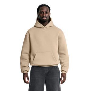 Oversized Men Hoodie Classic Pullover <b>Top</b> Spacious Kangaroo Pocket Adjustable Hood <b>Long</b> <b>Sleeves</b> Relaxed Fit Stylish Modern Look - Product Image 1