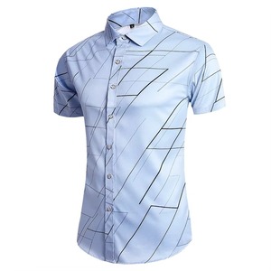 Chemise d'été pour homme à imprimé mode, col à revers, simple boutonnage, manches courtes, grande taille, décontractée, de haute qualité, coupe ajustée, respirante et écologique - Product Image 5