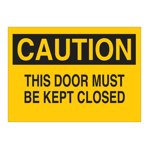 Señal de Advertencia: Puerta Debe Mantenerse Cerrada para Seguridad Industrial y de Laboratorio - Product Image 1