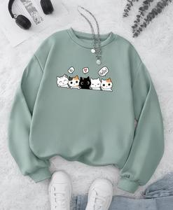 Women's Premium Polyester/Cotton <b>Blend</b> Fleece Sweatshirt-Comfortable & Stylish Waterproof & Windproof for Winter Season - Product Image 6