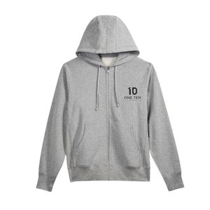 Sudadera con Capucha y Cremallera, Color Gris Jaspeado, Sudadera Unisex Premium con Cremallera Completa, Forro Polar, Estilo Casual, Suave y Cómoda - Product Image 3