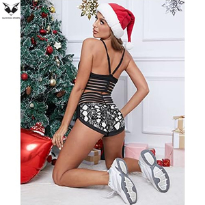 Nuevo diseño, el mejor producto: pantalones cortos de yoga para mujer, de cintura alta, con efecto levanta glúteos, para fitness al aire libre, en colores blanco y negro. - Product Image 6
