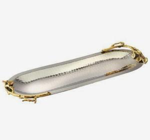 Beautiful Heavy Duty Luxurious Metal Serving <b>Tray</b> Art Deco Design Floral Fruit Pattern for Fashionable <b>Dinner</b> Table Decors Hotel - Product Image 4