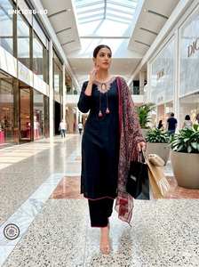 Kurti de viscosa de buena calidad, nueva variedad, con bordados, conjunto con pantalón y dupatta, proveedor de la India a precio mayorista. - Product Image 2