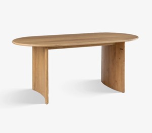 Ensemble de salle à manger en bois de style moderne du milieu du siècle, 6 pièces, chaises à dossier solide, assise et dossier rembourrés, table rectangulaire, meubles pour la maison - Product Image 3