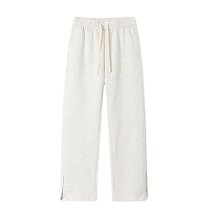 Pantalon de jogging unisexe classique pour homme, coupe droite, ample, décontracté, 100% coton épais, élastique, uni et large - Product Image 3
