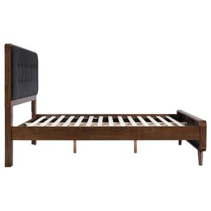 Cama con plataforma Queen de Carson Carrington en nogal oscuro, tapizada - Product Image 5