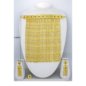 Martasha designer islamique ramadan spécial plaqué or EAU bijoux spécial dubai bijoux collier boucle d'oreille ensemble arabe bijoux - Product Image 5