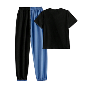 ชุดเซ็ตเสื้อยืดลำลองแฟชั่นใหม่พร้อมกางเกงจ็อกเกอร์สำหรับผู้ชาย ออกแบบโลโก้ได้ตามต้องการ เหมาะสำหรับวิ่งและออกกำลังกาย  แบบสองชิ้น สีสันตัดกัน  รับผลิตตามแบบ ODM สำหรับฤดูหนาว - Product Image 2