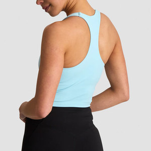 Top Corto con Cuello en V para Mujer, Sin Mangas, Ajustado, para Correr, Gimnasio, Entrenamiento al Aire Libre, Chaleco Deportivo de Compresión - Product Image 2