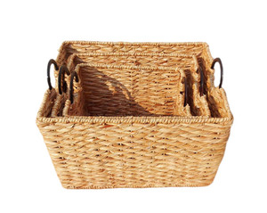 Handmade Eco-Friendly Vietnamese Water Hyacinth Modern <b>Rectangular</b> <b>Basket</b> Natural Woven Storage Tray for Home Decoration - Product Image 2
