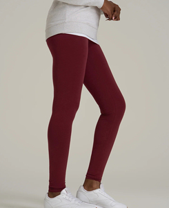 Leggings mi-mollet pour femme, taille mi-haute, décontractés, en tricot uni de coton/élasthanne, respirants, coupe ajustée, 220g, personnalisables - Product Image 4