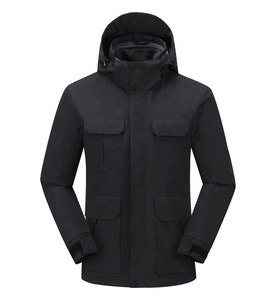 เสื้อแจ็คเก็ตกันลมมีฮู้ดสำหรับผู้ชายคุณภาพสูง ไซส์ใหญ่พิเศษ สำหรับฤดูใบไม้ร่วง/ฤดูหนาว กันน้ำและระบายอากาศได้ดี ผลิตจากโพลีเอสเตอร์ 100% - Product Image 2