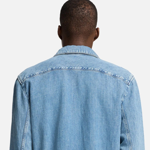 Soft Denim T Shirt With Fold <b>Down</b> Collar And Cheap Factory For Wholesale Bulk Buyer Comfortable Fit 2026 With Custom Logo Design - Product Image 5