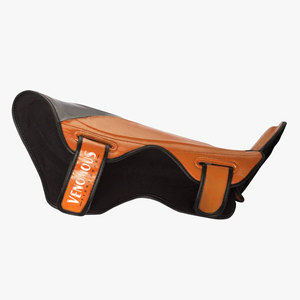Espinilleras Venomous de cuero negro y naranja con cierre ajustable de velcro, protección profesional para adultos, para todas las estaciones - Product Image 2