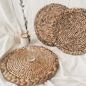 Manteles individuales de jacinto de agua natural tejidos al por mayor manteles individuales de boda redondos decoración de mesa de Vietnam - Product Image 5