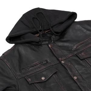 Men's Custom Winter Leather Jacket Genuine Sheep Leather Waterproof Breathable <b>Zip</b>-<b>Up</b> Closure Front Logo Option High Quality - Product Image 5