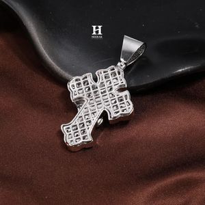 Two Tone Praying Hands Cross Pendant Hip Hop Iced Out Baguette Diamond Crucifix <b>Charm</b> Men Sterling <b>Silver</b> Gold Bling jewelery - Product Image 5