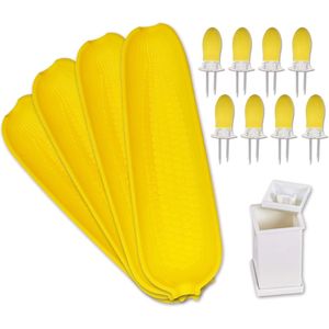 Set di 8 Accessori per Barbecue con Spiedini a Doppia Punta e Porta Spalmatore di Burro per Piatti con Pannocchie di Mais Inclusi - Product Image 1