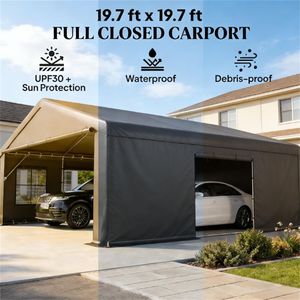 Tenda Grigio Scuro per Auto, Gazebo Parasole per Garage, Tettoie e Carport - Product Image 2