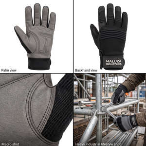 Gants de sécurité mécaniciens personnalisés à écran tactile, résistants aux chocs, anti-vibrations, en microfibre de polyester, avec poignets renforcés et évacuation de l'humidité - Product Image 4