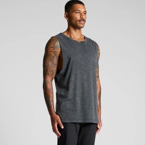 Men's <b>White</b> Cotton Eco-Friendly Breathable Premium Quality <b>Tank</b> <b>Top</b> O-Neck Casual Solid Knitted Muscle Shirt with Front Logo - Product Image 5