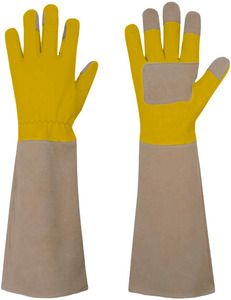 Top Grade Double Palm Heat & <b>Fire</b> Proof Reinforced Cowhide Grain & Split Leather Welder Gloves Safety for Warehouse Work - Product Image 5
