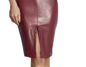 Robes de soirée ajustées à épaules diagonales en cuir écologique, anti-plis et anti-statiques, à carreaux, personnalisées pour femmes - Collection été - Product Image 4