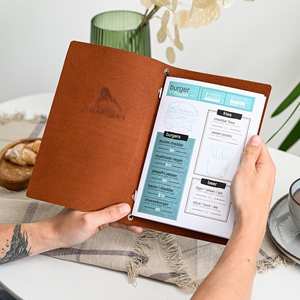 Porta Menús Plegable de Cuero de Alta Calidad con Protección para Restaurantes, Cafés, Bares y Hoteles - Estilo Casual LMC-0180 - Product Image 2