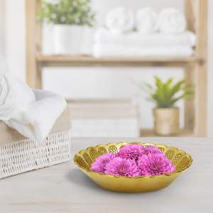 Juego de Platos Nakshi de Latón Grabado de 11 cm (Paquete de 5) – Platos Decorativos Rituales Indios para Puja, Meditación y Decoración Festiva. - Product Image 1