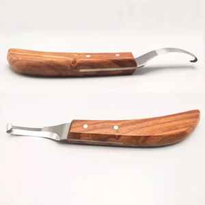 Couteau à sabots en acier Damas de qualité supérieure IRON, outil de fermeur pour le taillage des sabots, lame artisanale, outils vétérinaires, marque privée OEM - Product Image 2