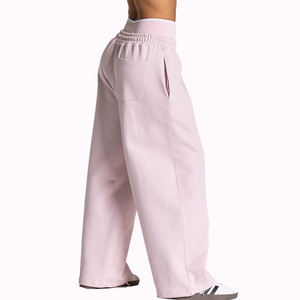 Custom Logo Women's Piping <b>Trousers</b> Straight Leg Joggers <b>Drawstring</b> Sweatpants Track Pants Fleece Sweatpants for Women - Product Image 6