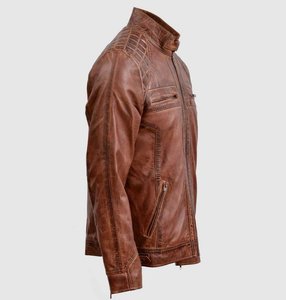 Chaqueta de Cuero Casual de Alta Gama para Hombre Waqar Teez, Cuero Genuino de Secado Rápido y Transpirable, Moda Otoñal Personalizable - Product Image 2