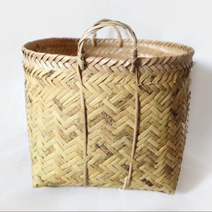 Handmade Thai Bamboo <b>Basket</b> Woven Storage <b>Hamper</b> Eco Friendly Natural Bamboo Organizer OEM Supplier Vietnam - Product Image 1