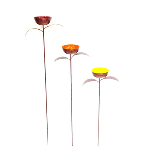 Décoration de jardin moderne en aluminium, sculpture d'art extérieure rouge, orange, jaune - Product Image 3