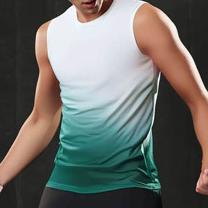 เสื้อกล้ามผู้ชายไล่เฉดสี คอกลม แห้งเร็ว สปอร์ต ผลิตจากโพลีเอสเตอร์ถัก ผลิตในปากีสถาน รับผลิตแบบ OEM - Product Image 1