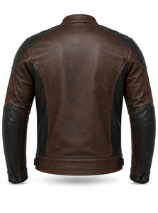 เสื้อแจ็คเก็ตมอเตอร์ไซค์หนังวัวหนา |   สีเขียวน้ำทะเล สีน้ำตาล |   ผู้ผลิต OEM ODM |   คุณภาพการออกแบบระดับพรีเมียม |   ชุดแข่งรถ | - Product Image 2