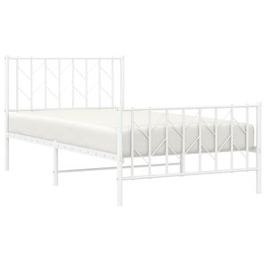 Estructura de Cama Individual de Acero Blanco Resistente, Cama Metálica Rectangular con Excelente Durabilidad - Product Image 3