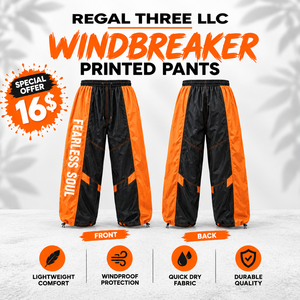 Pantalon coupe-vent léger imprimé pour homme, jambe large, 100 % nylon, imperméable, respirant, séchage rapide, streetwear, camping - Product Image 1