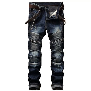 Custom Men's Breathable Windproof Sportswear -<b>Lined</b> Motorcycle <b>Jeans</b> Armored Denim Pants with Protective Padding - Product Image 1