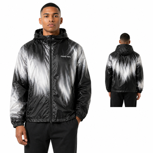 เสื้อแจ็คเก็ตกันลมเปลี่ยนสีตามอุณหภูมิ พิมพ์โลโก้ได้ตามต้องการ น้ำหนักเบา มีฮู้ด ซิปไนลอน สไตล์สตรีทแวร์สำหรับผู้ชาย - Product Image 1