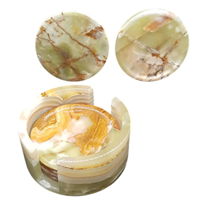 Top Selling Modern <b>Marble</b> Onyx Coasters Set Luxury Stone Coasters Big Slab Antique Finish Kitchen Use - Product Image 4