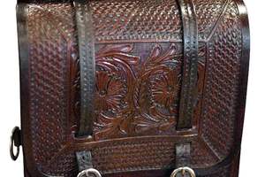 Sacoche en cuir pour selle de cheval western et moto, faite à la main, sculptée à la main, 100% cuir de buffle, couleur et logo personnalisables, SS - Product Image 3