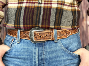 Ceinture Western en cuir pleine fleur avec motif tournesol, en cuir de vachette de qualité supérieure, designs personnalisés, ceintures de luxe unisexes - Product Image 5