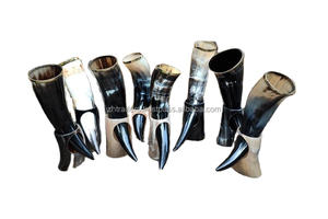 แก้วน้ำทำมือจากเขาสัตว์ไวกิ้งขัดเงา ดีไซน์กันน้ำ สำหรับเบียร์ เอล และมีด - แก้วทรงสัตว์สไตล์ชนบท - Product Image 5