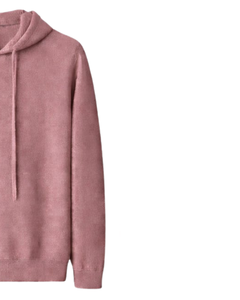 Sweat-shirt à capuche personnalisé pour homme, rose poudré, en molleton de coton, à manches longues, décontracté, avec cordon de serrage réglable - Product Image 2