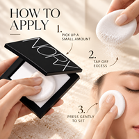 Poudre compacte légère NORX, fini mat effet soft-focus, poudre de maquillage pour le visage