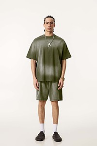 เสื้อยืดผู้ชายทรงโอเวอร์ไซส์ ล้างสีแบบแอซิด ทรงหลวม สไตล์วินเทจ สีซีดจาง สตรีทสไตล์ ผ้าฝ้ายนุ่ม สวมใส่สบาย เหมาะสำหรับใส่ในชีวิตประจำวัน - Product Image 6