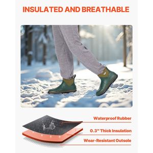 Stivali da donna in neoprene e gomma impermeabili per pesca e giardinaggio, isolati, antiscivolo alla caviglia, per la pioggia - Product Image 4